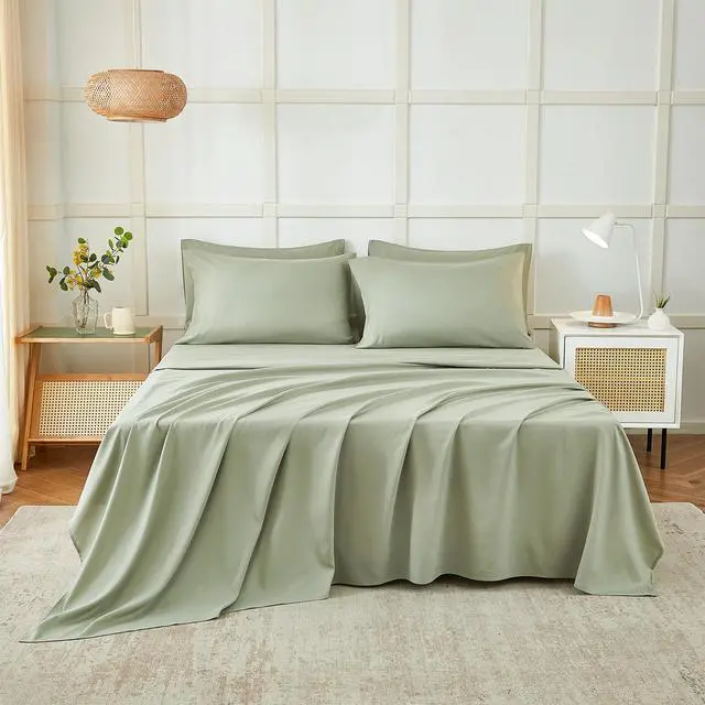 Alt view image 2 of 7 - ILAVANDE Queen Sheets Set 6 Piece,Hotel Luxury Super Soft 1800 Series Microfiber Queen Bed Sheets Set-Wrinkle Free & Breathable-14 Deep Pocket Sheets for Queen Size Bed(Queen,Sage Green)