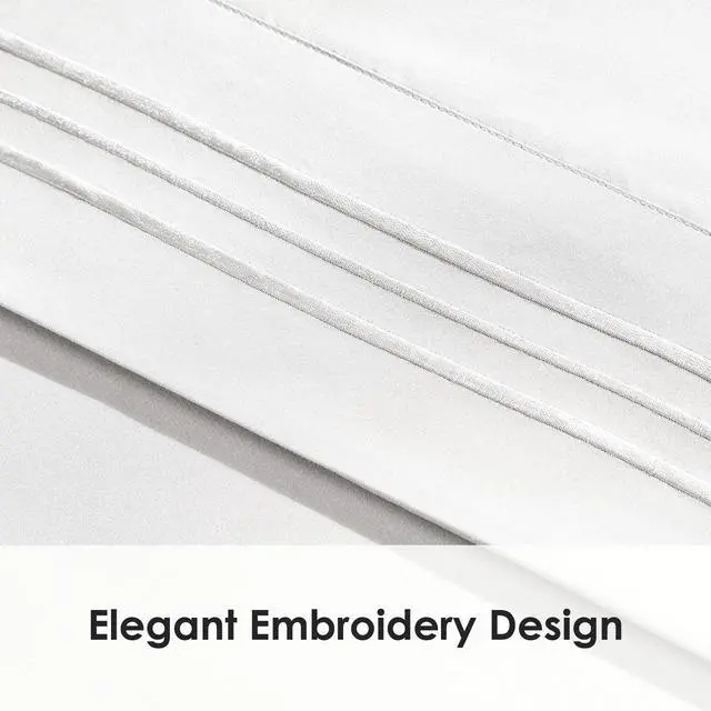 Alt view image 3 of 5 - ClevaHome Sheet Set Queen Size, 4-Piece Bedding, Lightweight & Super Soft Easy Care Microfiber Shrinkage & Fade Resistant Bedding Set with 14'' Deep Pockets (Pearl White)