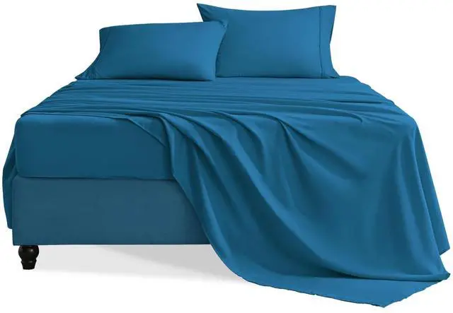 Main image of Swiftify Queen Sheet Set, 4 Pieces Hotel Luxury Soft Microfiber Queen Bed Sheets Set, Up to 16" Deep Pockets, Oeko-Tex Sheets with Elastic, Breathable, Wrinkle Free (Peacock Blue,Queen)