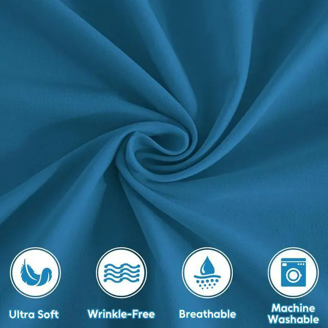 Alt view image 5 of 7 - Swiftify Queen Sheet Set, 4 Pieces Hotel Luxury Soft Microfiber Queen Bed Sheets Set, Up to 16" Deep Pockets, Oeko-Tex Sheets with Elastic, Breathable, Wrinkle Free (Peacock Blue,Queen)
