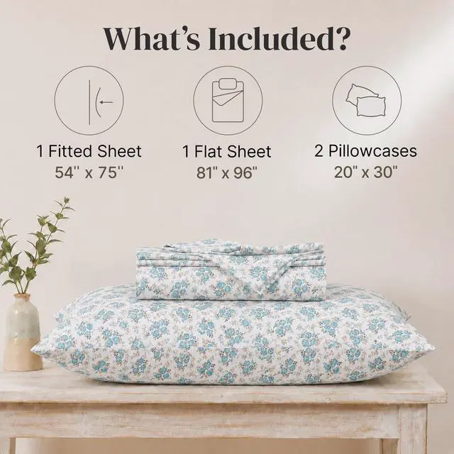 Alt view image 3 of 7 - Modern Threads Printed 4-Piece Extra Soft Bedding Sheets & Pillowcase Set, Deep Pocket up to 16 inch Mattress Forever Roses Full