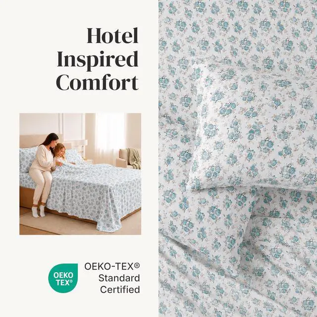 Alt view image 4 of 7 - Modern Threads Printed 4-Piece Extra Soft Bedding Sheets & Pillowcase Set, Deep Pocket up to 16 inch Mattress Forever Roses Full