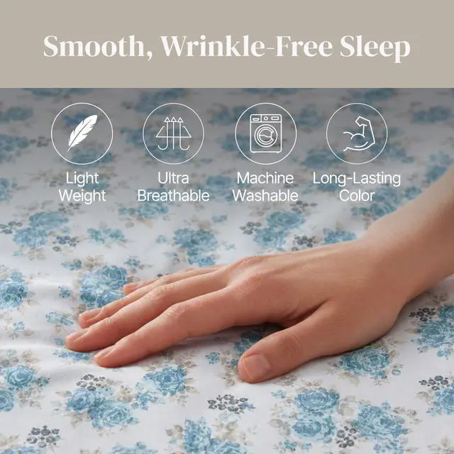 Alt view image 7 of 7 - Modern Threads Printed 4-Piece Extra Soft Bedding Sheets & Pillowcase Set, Deep Pocket up to 16 inch Mattress Forever Roses Full