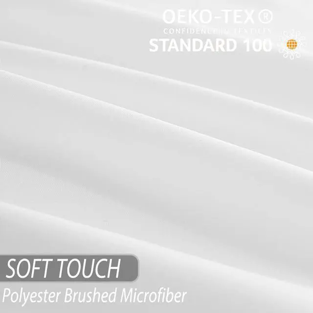 Alt view image 5 of 6 - Whitney Home Textile Full Sheet Set - 4 Piece Bed Sheets for Ful Size Bed, Extra Soft Breathable, Deep Pocket Hotel Luxury Cooling Sheets, Wrinkle Free Oeko-Tex, White