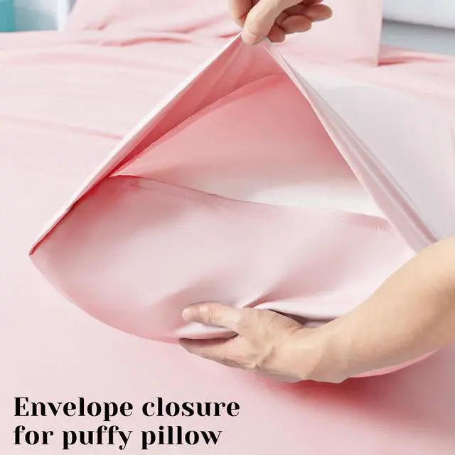 Alt view image 5 of 6 - BYSURE 4 Pieces Bed Sheets Set(Twin, Light Pink) - Super Soft 1800 Thread Count 100% Microfiber Sheets with Deep Pockets, Wrinkle & Fade Resistant