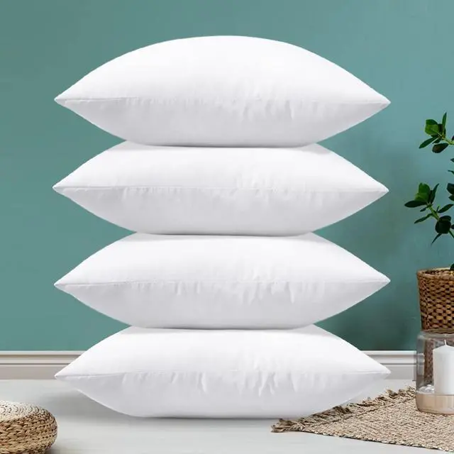 Alt view image 7 of 7 - OTOSTAR Pack of 4 Throw Pillow Inserts, 18 x 18 Square Cushion Inner Soft Fluffy Plump Stuffer Cushion Pads White Decorative Pillow Inserts