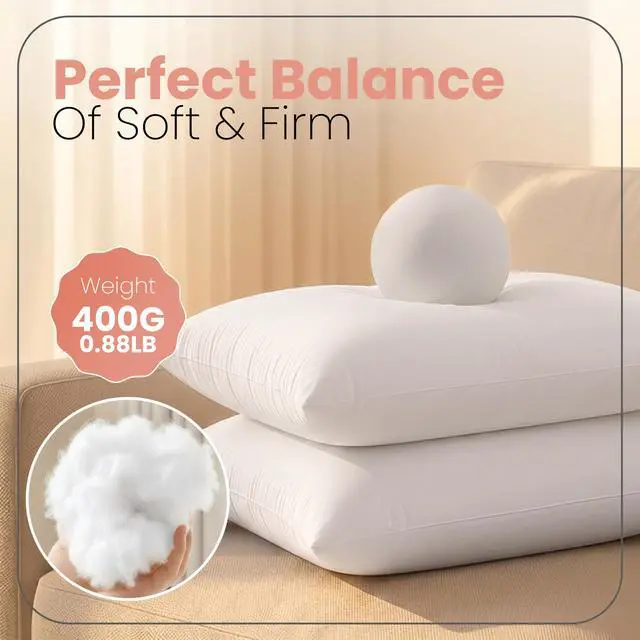 Alt view image 2 of 7 - Utopia Bedding 12x20 Pillow Inserts, Set of 2, White Indoor Decorative Throw Pillows for Bed, Sofa & Couch Soft, Supportive & Fluffy Cushion Inserts