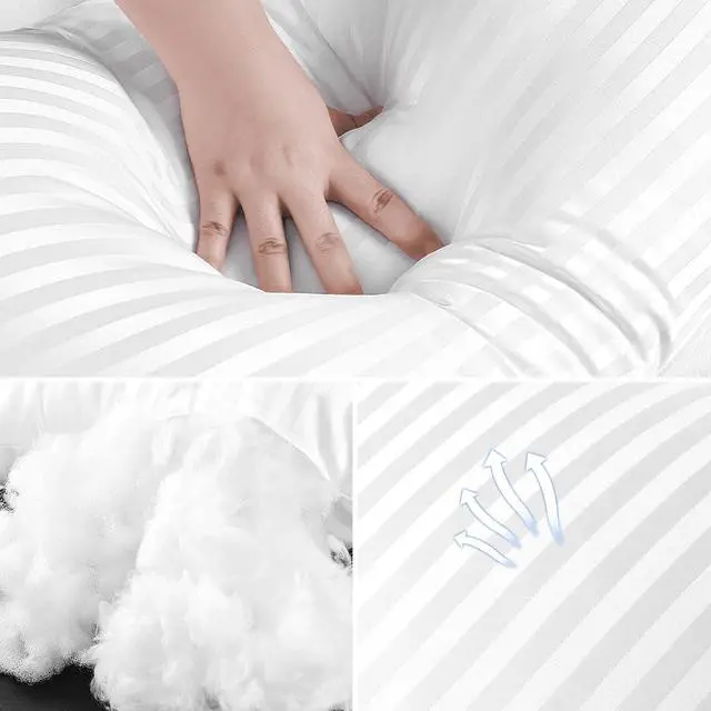 Alt view image 4 of 6 - EIUE Throw Pillow Inserts, Machine Washable Pillows,Premium Polyester Fiber Fill for Sofa Bed & Decorative Cushions (White, 18x18inch)
