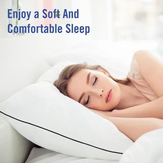 Alt view image 6 of 7 - Vorouhals Hotel Collection Bed Pillows for Sleeping 2 Pack Standard Size Cooling Pillows Set of 2 for Back, Stomach or Side Sleepers, Super Soft Down Alternative Microfiber Filled Pillows