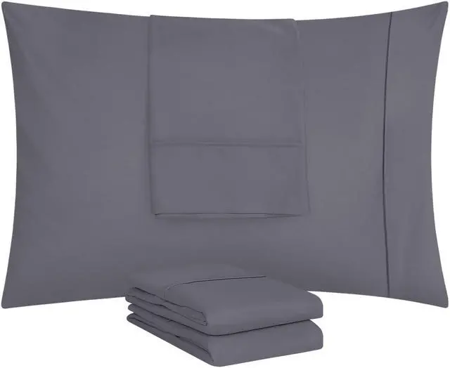 Alt view image 5 of 7 - Utopia Bedding Queen Pillow Cases - 4 Pack - Envelope Closure - Soft Brushed Microfiber Fabric - Shrinkage and Fade Resistant Pillow Covers Queen Size 20 X 30 Inches (Queen, Grey)