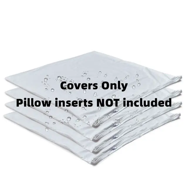 Alt view image 2 of 7 - Kingnex 4 Pack Waterproof Down Feather Proof Pillow Protectors with Zipper 20x20 Zippered Pillow Covers for Square Throw Pillow
