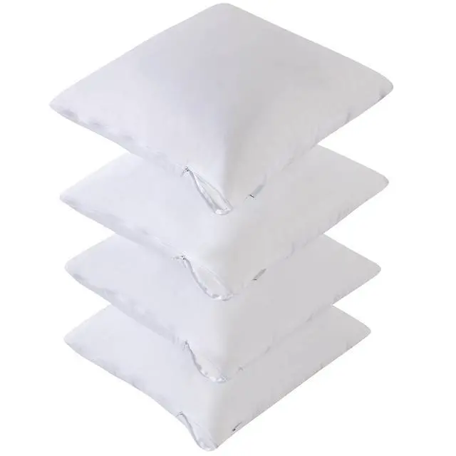 Alt view image 4 of 7 - Kingnex 4 Pack Waterproof Down Feather Proof Pillow Protectors with Zipper 20x20 Zippered Pillow Covers for Square Throw Pillow