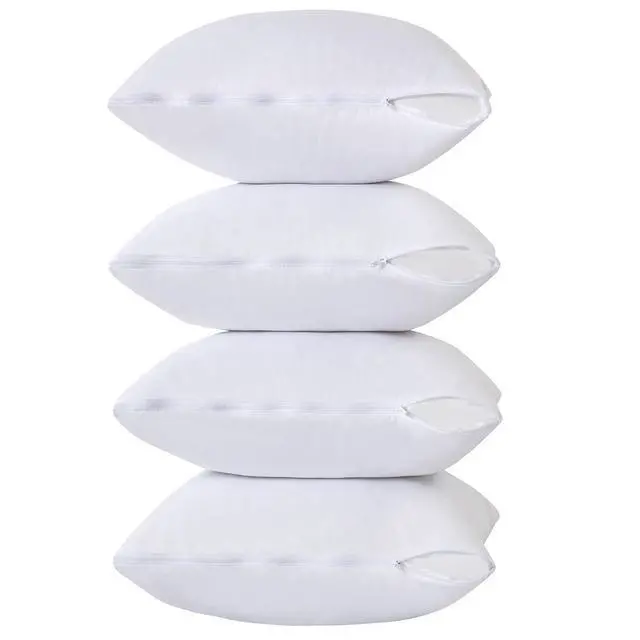 Alt view image 5 of 7 - Kingnex 4 Pack Waterproof Down Feather Proof Pillow Protectors with Zipper 20x20 Zippered Pillow Covers for Square Throw Pillow