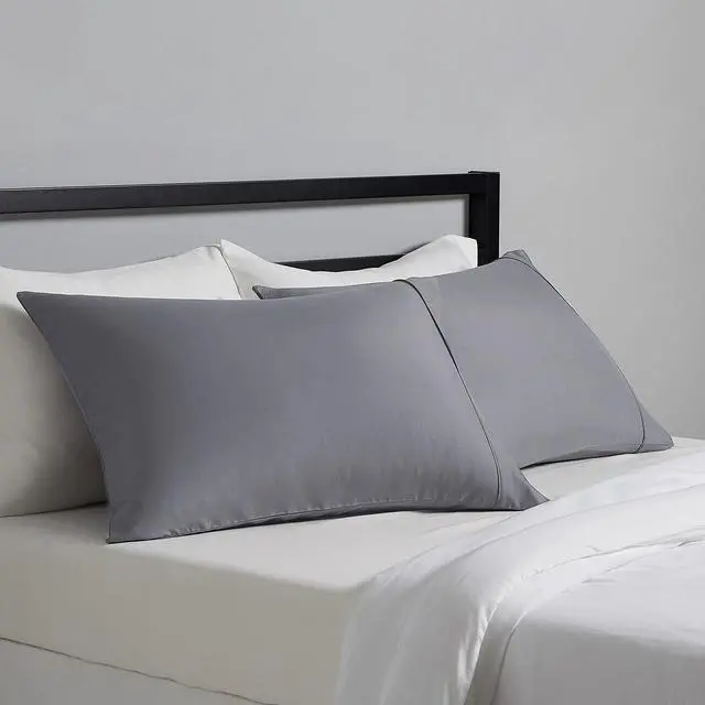 Main image of Standard Pillowcases Set of 2 - Lightweight, Super Soft Easy Care Microfiber, Dark Gray, 30" L x 20" W, Pillows Not Included