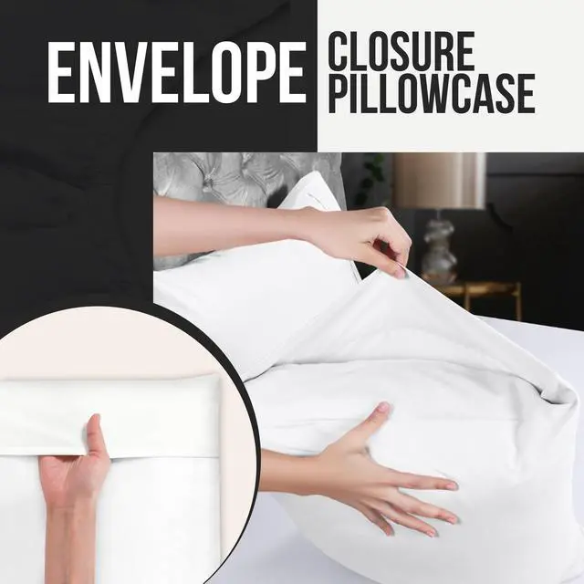 Alt view image 3 of 7 - Utopia Bedding Queen Pillow Cases - 4 Pack - Envelope Closure - Soft Brushed Microfiber Fabric - Shrinkage and Fade Resistant Pillow Covers Queen Size 20 X 30 Inches (Queen, White)