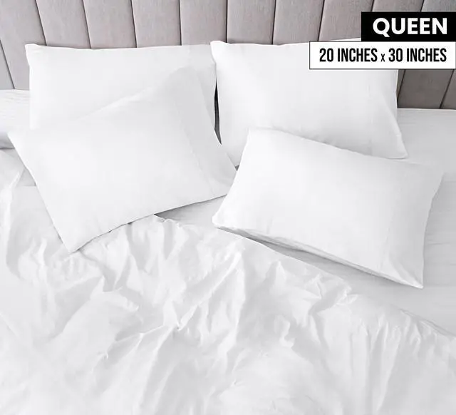 Alt view image 2 of 7 - Utopia Bedding Queen Pillow Cases - 4 Pack - Envelope Closure - Soft Brushed Microfiber Fabric - Shrinkage and Fade Resistant Pillow Covers Queen Size 20 X 30 Inches (Queen, White)