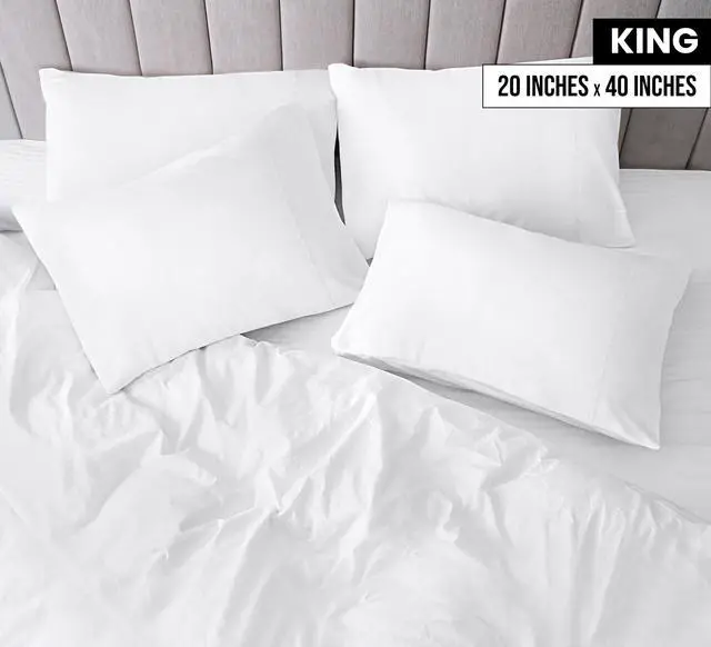 Alt view image 2 of 7 - Utopia Bedding King Pillow Cases - 4 Pack - Envelope Closure - Soft Brushed Microfiber Fabric - Shrinkage and Fade Resistant Pillow Covers King Size 20 X 40 Inches (King, White)