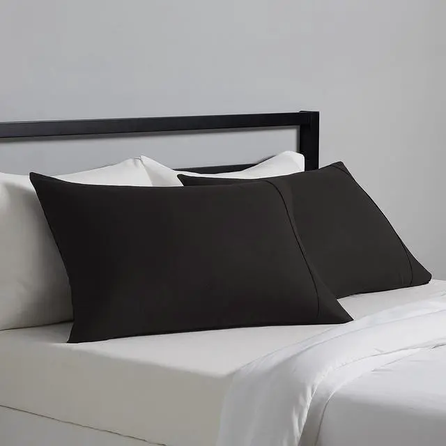 Main image of Standard Pillowcases Set of 2 - Lightweight, Super Soft Easy Care Microfiber, Black, 30" L x 20" W, Pillows Not Included