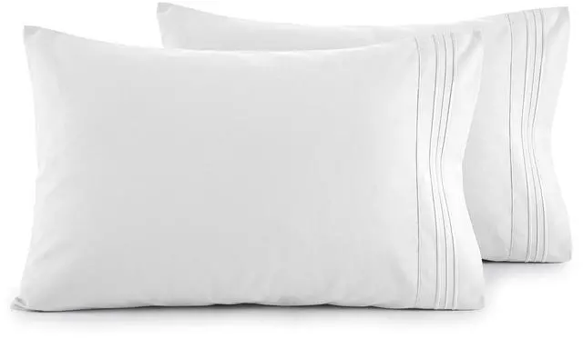 Main image of Elegant Comfort Luxury Ultra-Soft 2-Piece Pillowcase Set - 1500 Premium Hotel Quality Microfiber Double Brushed - Wrinkle Resistant, King Size, White