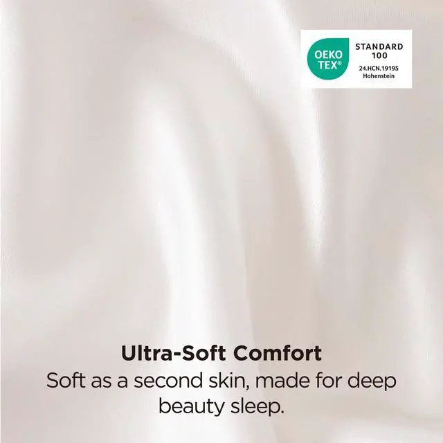 Alt view image 5 of 7 - Bedsure Satin Pillowcase for Hair and Skin Queen - Ivory Silky Pillowcase 2 Pack with Envelope Closure, Similar to Silk Pillow Cases, Gifts for Women Men, 20x30 Inches, 2pcs