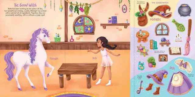 Alt view image 5 of 7 - Unicorns Sticker Doll Dress-Up Book