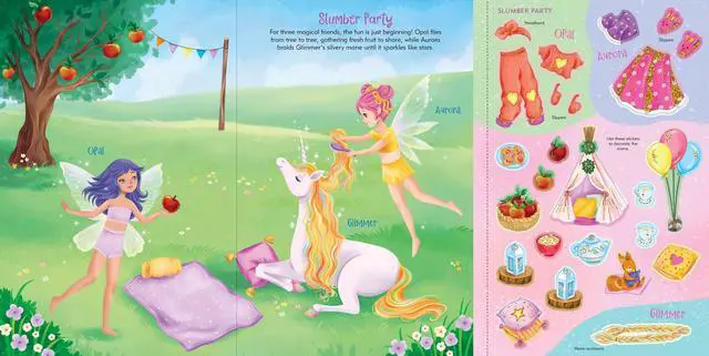 Alt view image 4 of 7 - Unicorns Sticker Doll Dress-Up Book