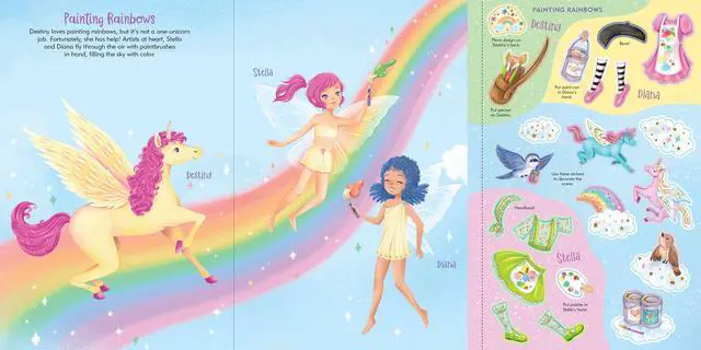 Alt view image 6 of 7 - Unicorns Sticker Doll Dress-Up Book