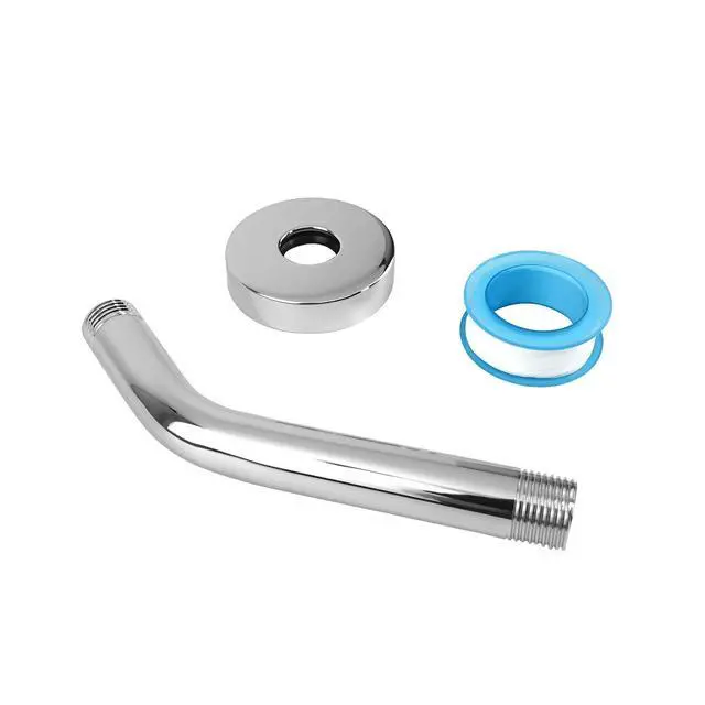 Alt view image 5 of 6 - NearMoon Shower Arm with Flange, Made of 304 Stainless Steel Shower Extension Extender Pipe, Wall-Mounted for Fixed Bathroom Showerhead, Never Rust (6 Inch, Chrome Finish)