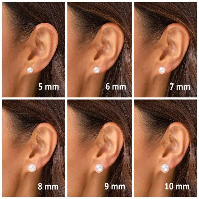 Alt view image 3 of 5 - PAVOI 14K Yellow Gold Plated 925 Sterling Silver AAA Quality Freshwater Cultured Stud Pearl Earrings - 5.5mm