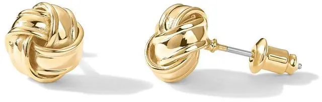 Main image of PAVOI 14K Yellow Gold Plated 925 Sterling Silver Post Love Knot Stud Earrings | Gold Earrings for Women