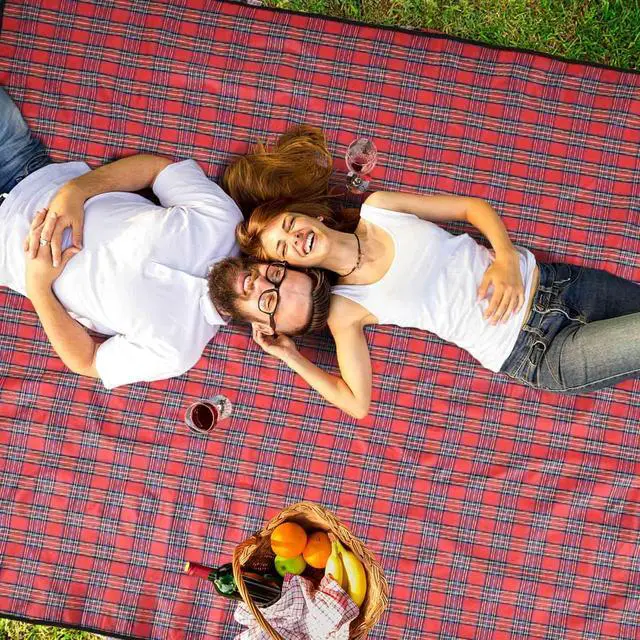 Alt view image 6 of 7 - GIVERARE Picnic Beach Blanket, XL Sandfree Waterproof Outdoor Camping Blankets, Quick Drying Family Mat, Portable Extra Large Mats for Travel, Hiking, Music Festival, Lawn-Red