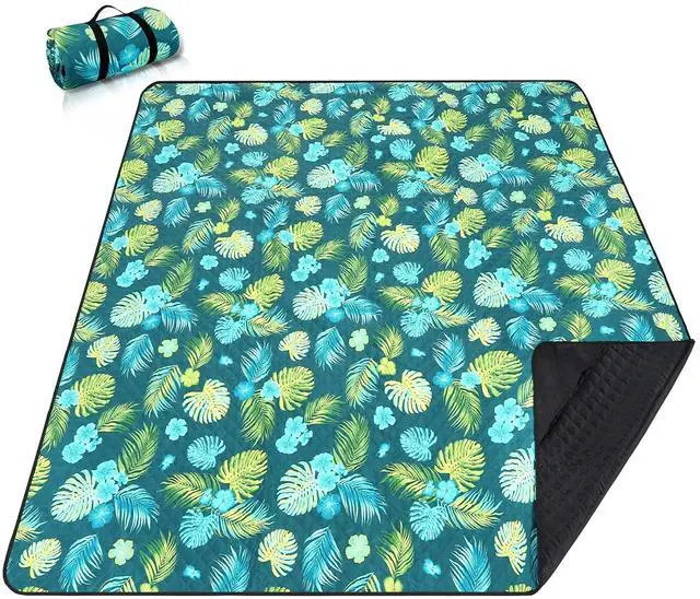 Main image of PY SUPER MODE Picnic Blankets Extra Large, Waterproof Foldable Outdoor Beach Blanket Oversized 83x79 Sandproof, 3-Layer Picnic Mat for Camping, Hiking, Travel, Park, Concerts(Yellow Flowers)