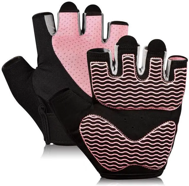 Main image of sunnex Workout Gloves for Women - Breathable Weight Lifting Gloves with Non-Slip Silicone Padding, Fingerless Gym Gloves for Cycling, Rowing, Pull Ups & Training (4 Sizes)