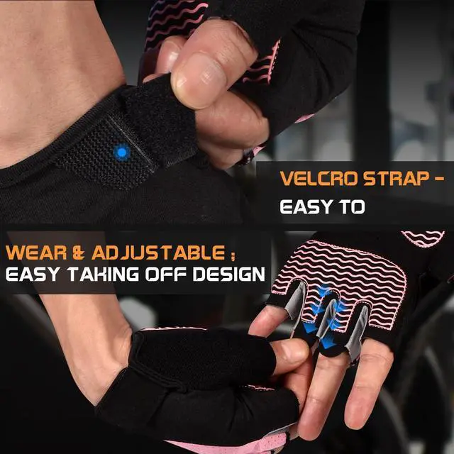 Alt view image 4 of 7 - sunnex Workout Gloves for Women - Breathable Weight Lifting Gloves with Non-Slip Silicone Padding, Fingerless Gym Gloves for Cycling, Rowing, Pull Ups & Training (4 Sizes)