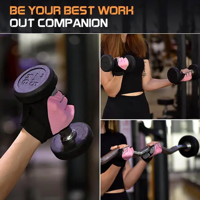 Alt view image 7 of 7 - sunnex Workout Gloves for Women - Breathable Weight Lifting Gloves with Non-Slip Silicone Padding, Fingerless Gym Gloves for Cycling, Rowing, Pull Ups & Training (4 Sizes)