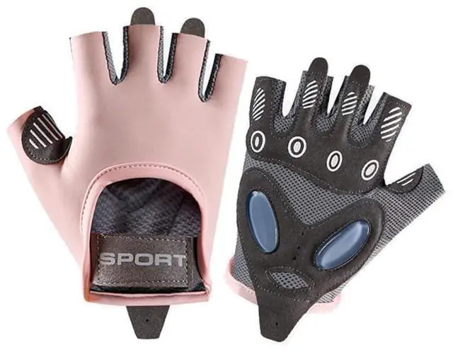 Main image of HinyBoeh Women's Workout-Gloves Fingerless-Breathable-Mesh-Gloves with Non-Slip Grip for Cycling Gym Fitness