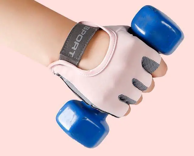 Alt view image 5 of 7 - HinyBoeh Women's Workout-Gloves Fingerless-Breathable-Mesh-Gloves with Non-Slip Grip for Cycling Gym Fitness