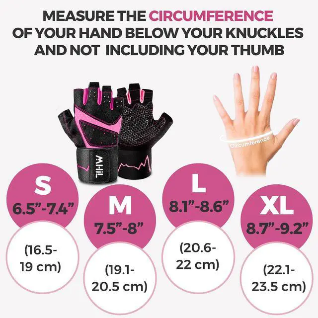 Alt view image 6 of 7 - MhIL Workout Gloves for Women Breathable Gym Gloves for Women with Palm Protection and Enhanced Grip Padded Weight Lifting Glove for Womens with Wrist Wraps Support Weightlifting Exercise Cycling