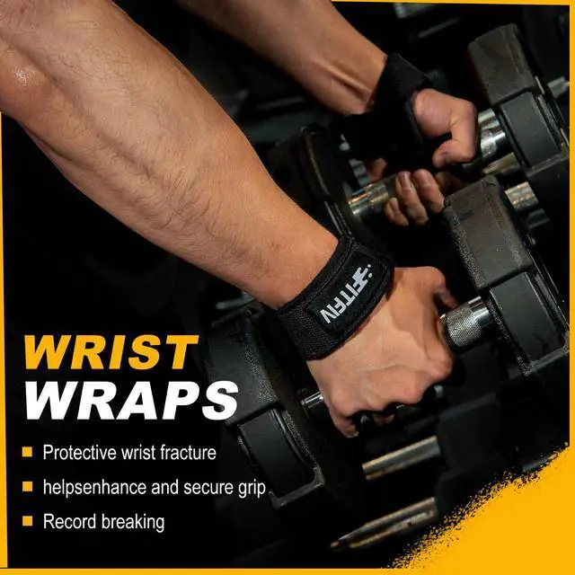 Alt view image 4 of 7 - FITFIV Lifting Straps for Weightlifting, Lifting Wrist Straps for Gym Strength Training, Neoprene-padded Wrist Cushion - Men & Women