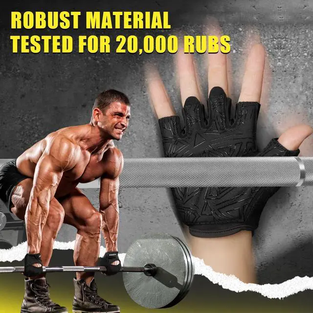 Alt view image 2 of 6 - HOZMOZ Ventilated Weight Lifting Gloves, Thick Padded Workout Gym Gloves with Full Palm Protection & Grip & Shock Absorption for Women & Men's Fitness Exercise Training