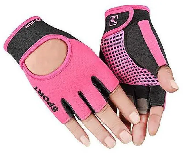 Main image of HinyBoeh Workout-Gloves for Men & Women - Fingerless Gym Gloves with Non-Slip Palm Breathable Lightweight for Weightlifting Cycling Sport