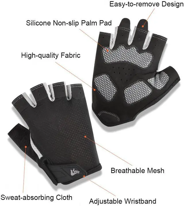 Alt view image 2 of 7 - Eohak Workout Gloves for Men and Women Full Palm Protection Gym Gloves for Weight Lifting, Cycling, Gym, Training, Breathable and Snug fit