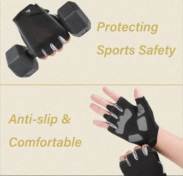 Alt view image 3 of 7 - Eohak Workout Gloves for Men and Women Full Palm Protection Gym Gloves for Weight Lifting, Cycling, Gym, Training, Breathable and Snug fit
