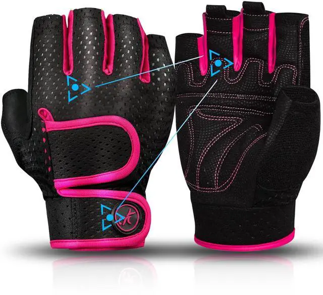 Main image of MOREOK Workout Gloves Padded Weight Lifting Gloves for Men/Women Pink-S