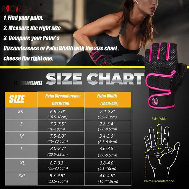 Alt view image 7 of 7 - MOREOK Workout Gloves Padded Weight Lifting Gloves for Men/Women Pink-S