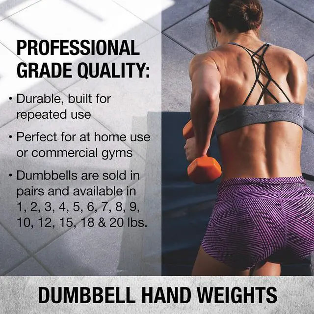 Alt view image 5 of 5 - SPRI Deluxe Vinyl Coated Dumbbell Set (Purple) - 7 lbs, Set of 2, Hand Weights for Muscle Toning, Step Aerobics, Strength Training, Professional-Grade Unisex Workout Equipment for Home & Gym