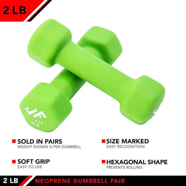 Alt view image 3 of 6 - JFIT Neoprene Dumbbell (Set of 2), 2 LBS