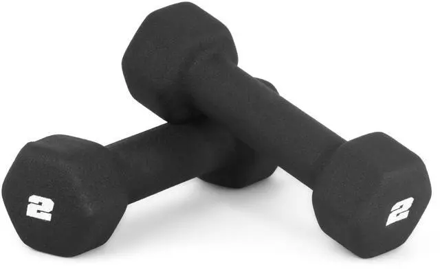 Main image of CAP Barbell 2 LB Neoprene Dumbbell Hand Weights - Pair | Black