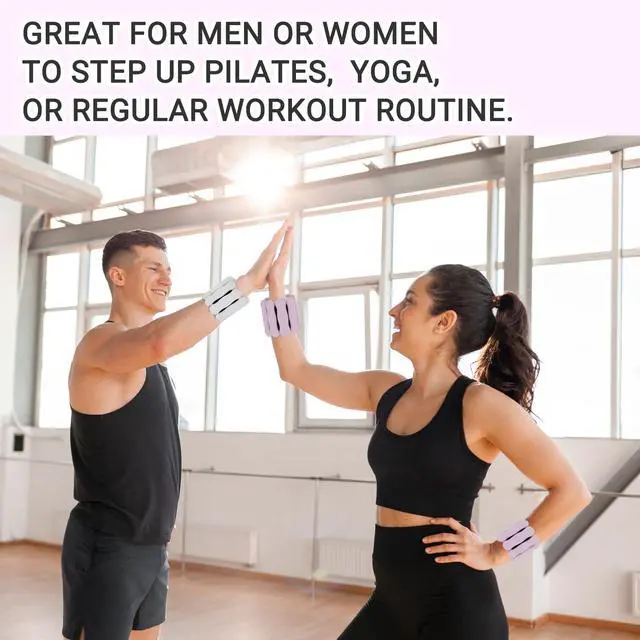 Alt view image 6 of 7 - Wrist Weights Adjustable Ankle Weights for Women Men 1lb*2 Silicone Arm & Leg Weighted Bracelet for Yoga Pilates Running Walking Swimming Physical Therapy Strength Training Purple