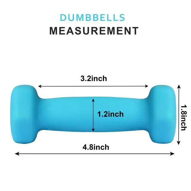 Alt view image 2 of 7 - Balelinko Hand Weight Neoprene Coated Dumbbell, Exercise & Fitness Dumbbell for Home Gym Equipment Workouts Strength Training Free Weights for Women, Men, Seniors, Teens, and Youth, 1 LB Blue, Pair